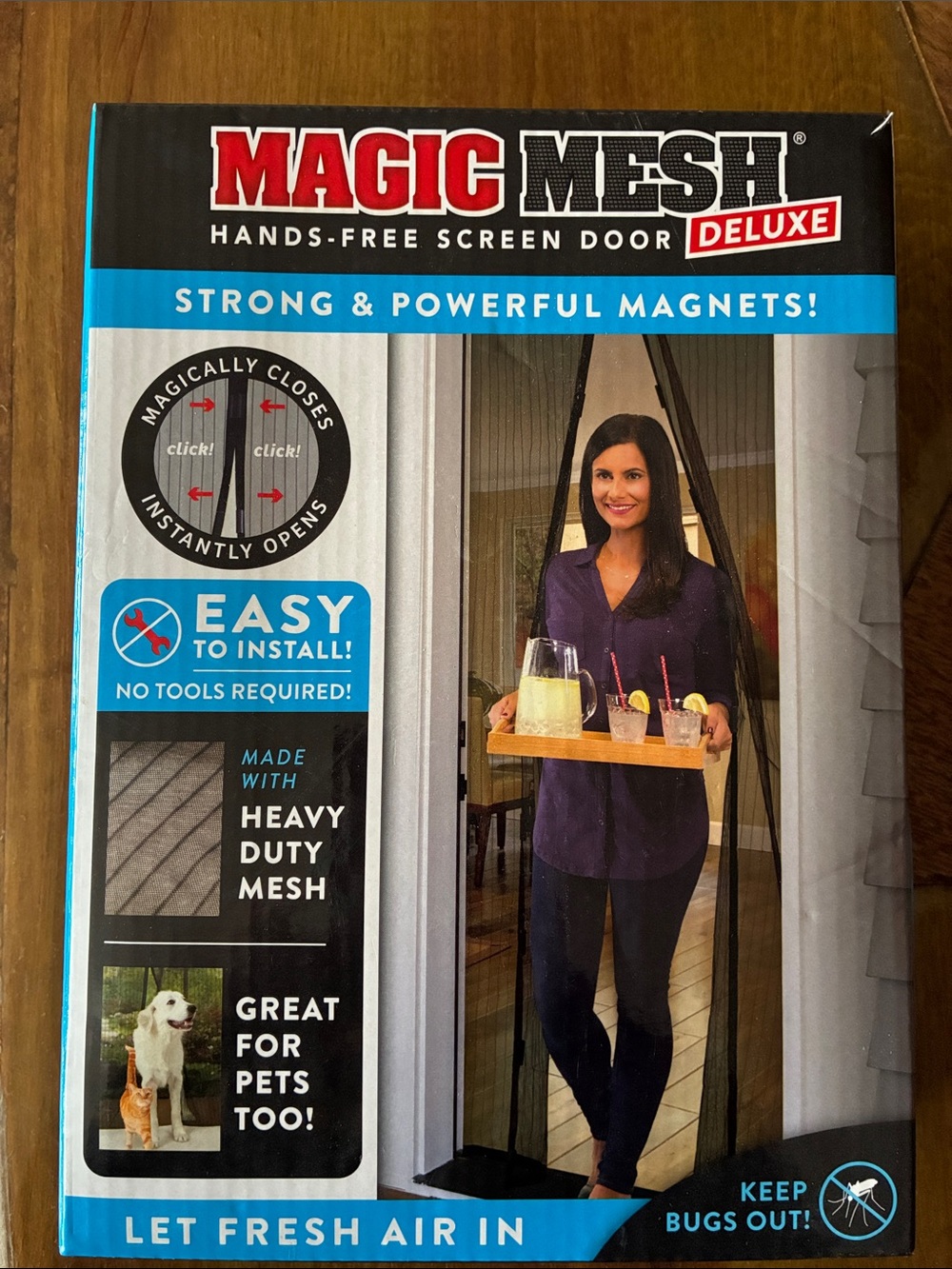 As Seen On TV Magic Mesh Deluxe Hands-Free Screen Door - Black
